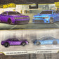Hot Wheels Premium 2 Pack 2018 Dodge Challenger SRT Demon / 2015 Dodge Charger SRT Ride On Toy Mini Car Ages 3+ Purple/Blue JHW47