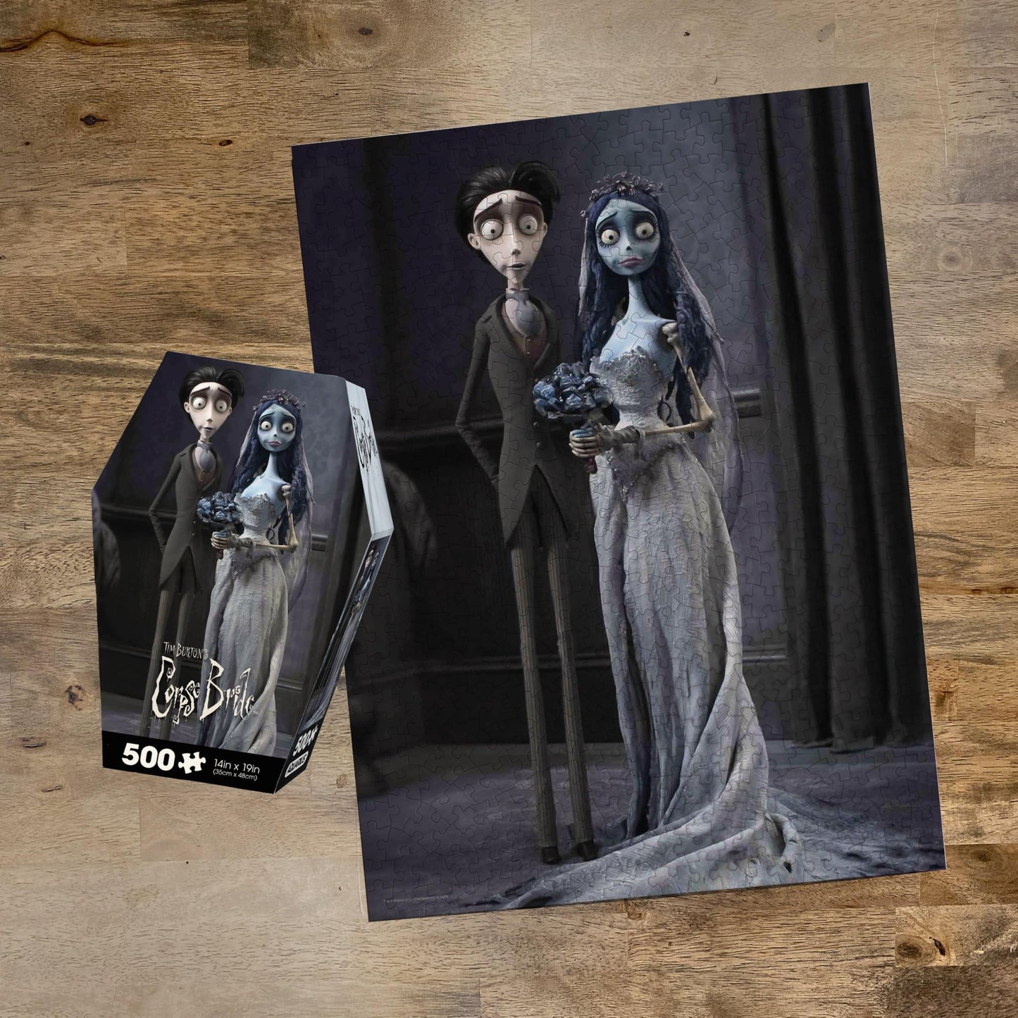 AQUARIUS Corpse Bride 500 Piece Jigsaw Puzzle in Coffin Box