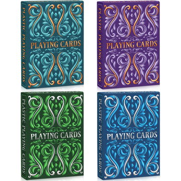 Playing Cards 4 Pack, Plastic Playing Cards Waterproof, Deck of Cards Bulk, Large Print Playing Card for Seniors Adults,Premium Poker Cards Set