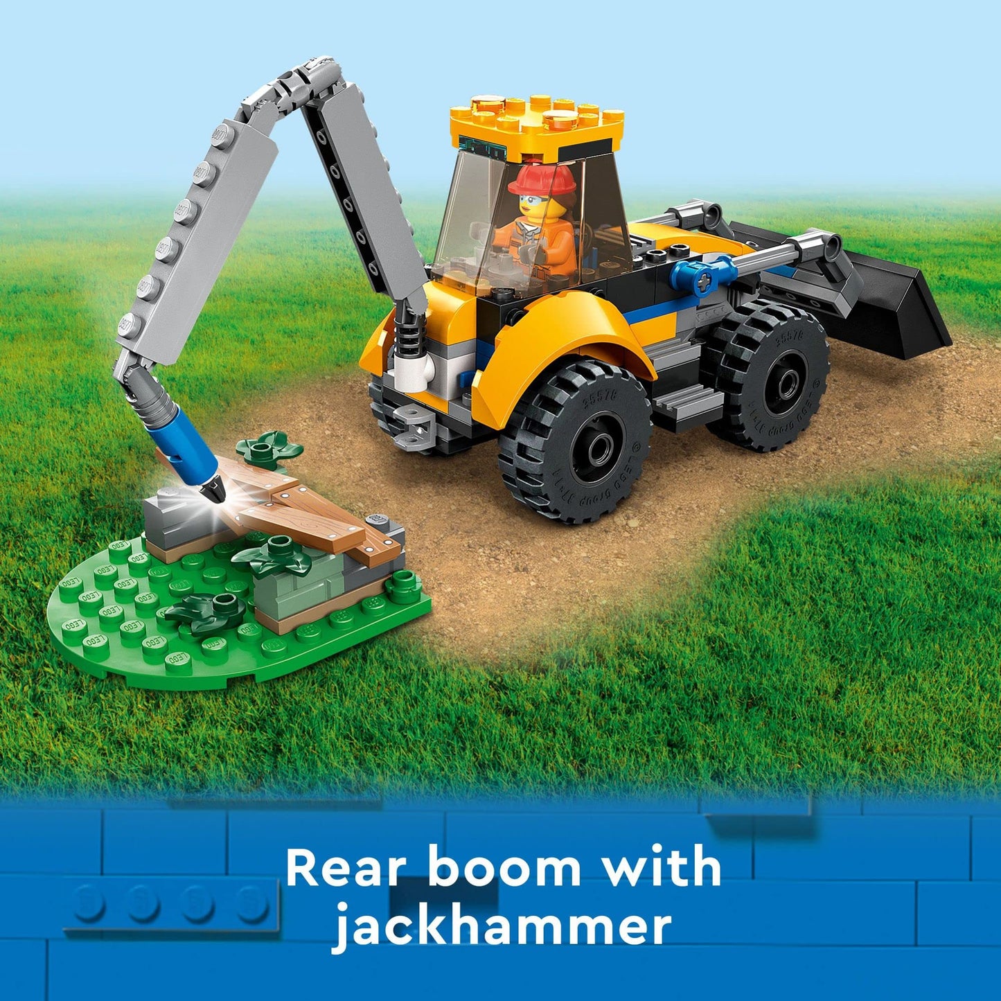 LEGO City Construction Digger 60385 Building Toy - Excavator Model Featuring Tools and Minifigures, Vehicle Building Set for Fun Creative Play