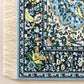Dollhouse Area Rug - Blue Miniature Carpet Accessory for Doll Houses, 10 x 7 Inch Rectangular Floor Décor, Oriental Style