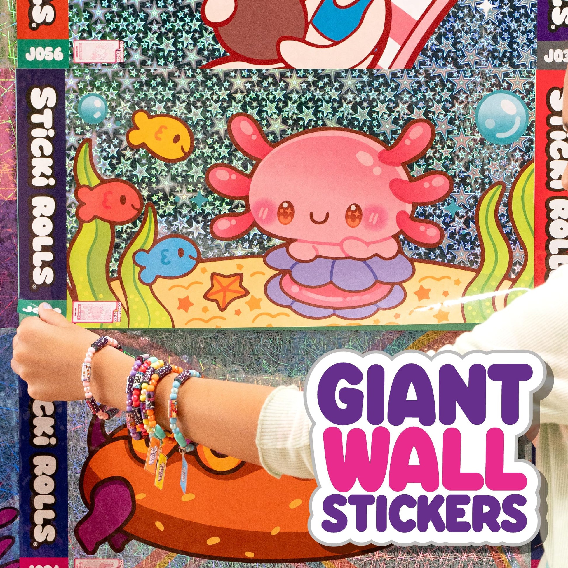 Sticki Rolls Jumbo Stickies - 6-Pack Capsule | Amazon Exclusive Collectible Wall Décor for Kids Ages 5+ (Creepies 1)
