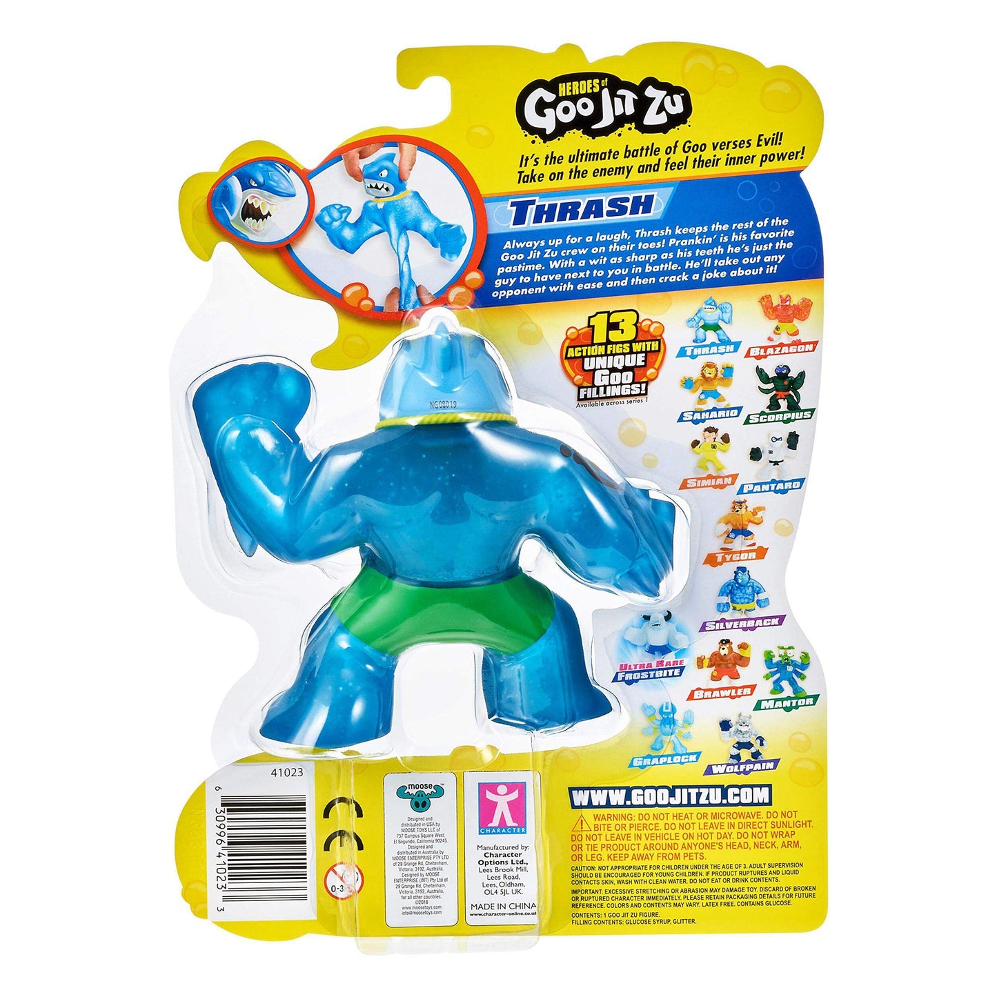 Heroes of Goo Jit Zu - Single Stretchy Shark Action Figure, Thrash