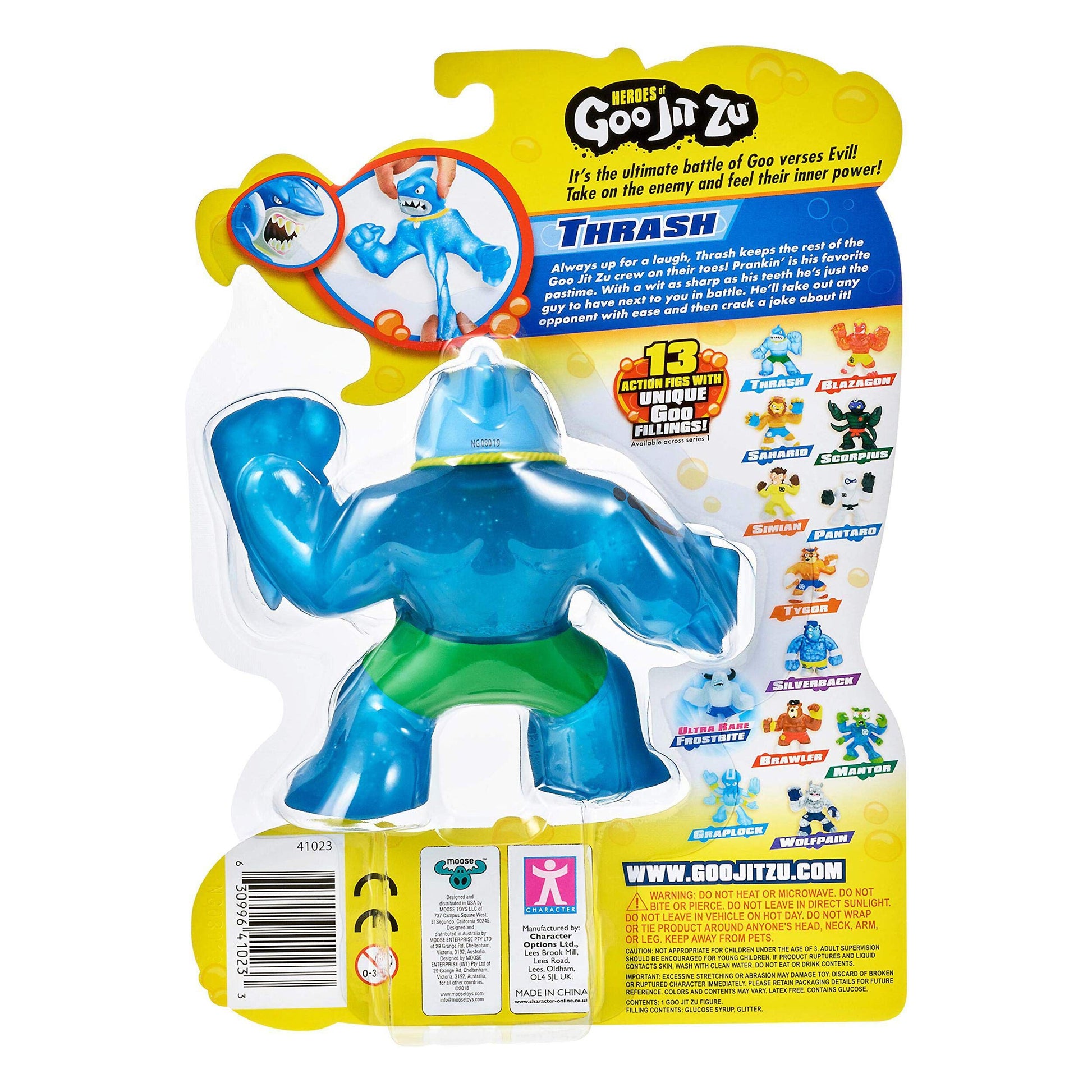 Heroes of Goo Jit Zu - Single Stretchy Shark Action Figure, Thrash