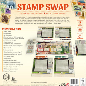 Stonemaier Games: Stamp Swap by Paul Salomon | A Competitive Stamp Collecting Strategy Board Game for Adults & Family | Curate the Most Well-Focused