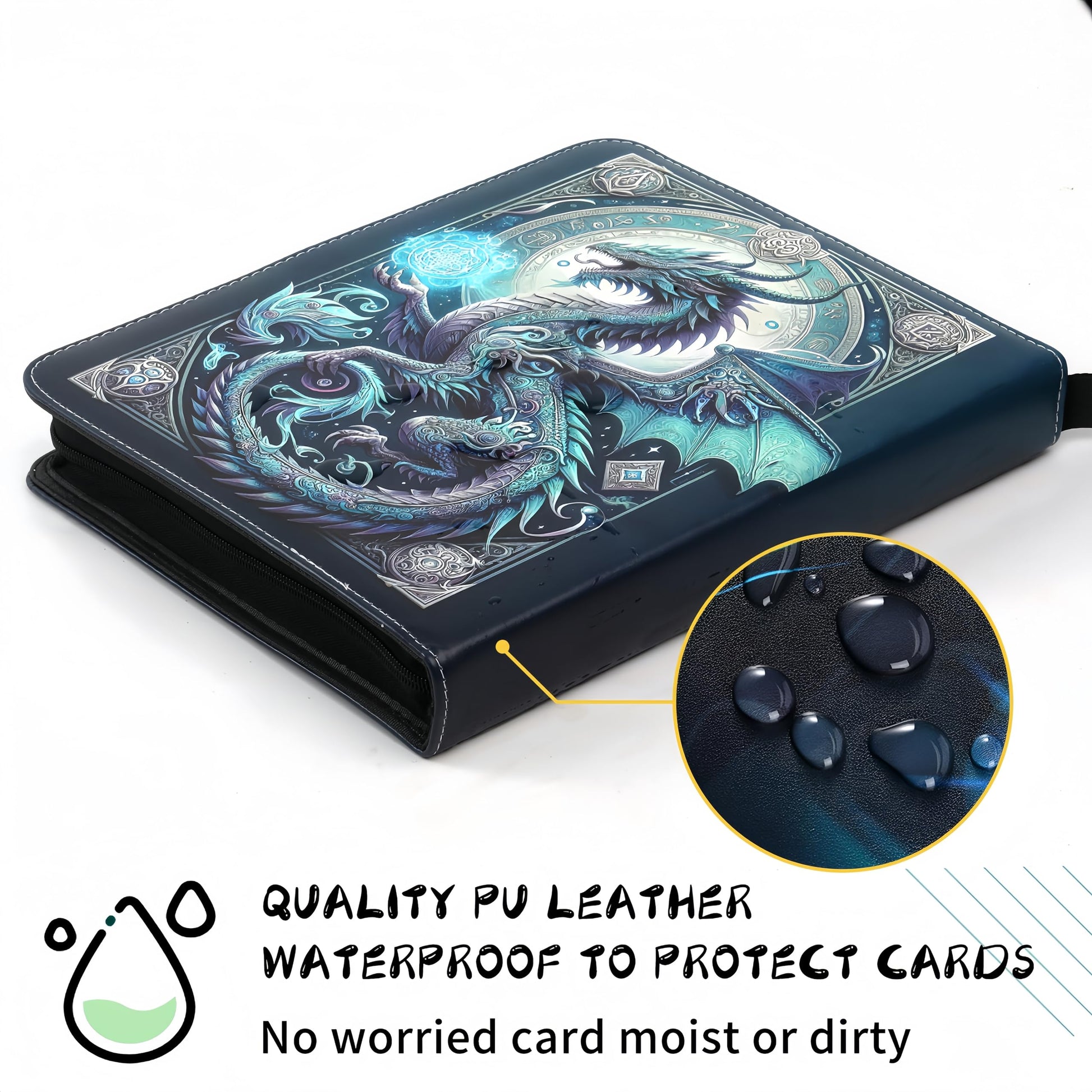 9-Pocket 3-Ring Trading Card Binder - Includes 50 Double-Sided Sleeves, Holds 900 Cards, Zippered Cute Card Holder for Boys & Girls Collectors