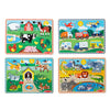 Melissa & Doug Wooden Peg Puzzle Set - 4-Pack Vehicle, Farm, Safari & Pet Animal Themes - Educational Puzzles for Toddlers and Preschoolers Ages 2+