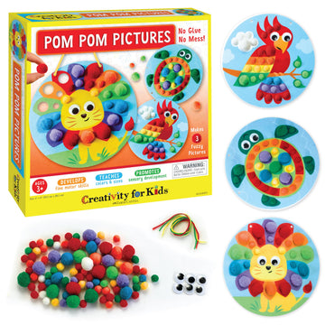 Creativity for Kids Pom Pom Pictures: Animals | Summer Fun | Back to School Crafts for Preschool Learning Activities| Sensory Toys for Toddlers