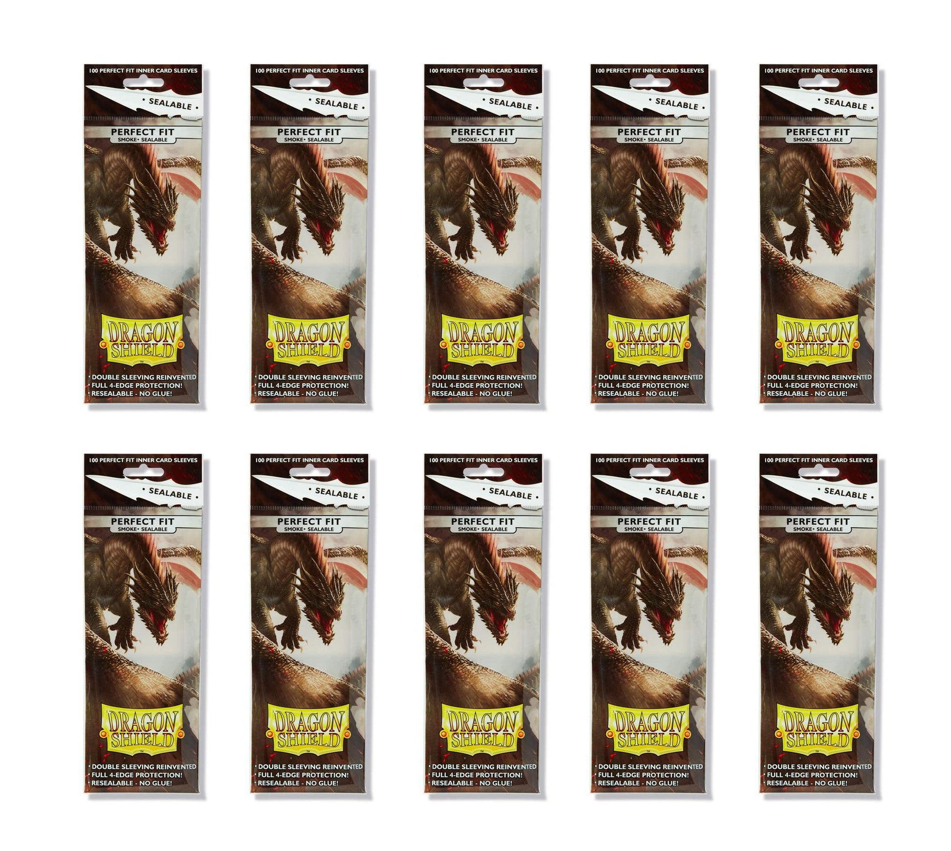 Dragon Shield 100 Standard Size Smoke Resealable Sleeves (10 Packs)