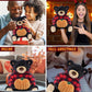 DolliBu Super Soft Plush Black Bear with Red Plaid Hoodie Stuffed Animal with Pumpkin Decor - Plush Animal for Fall, Halloween and Thanksgiving