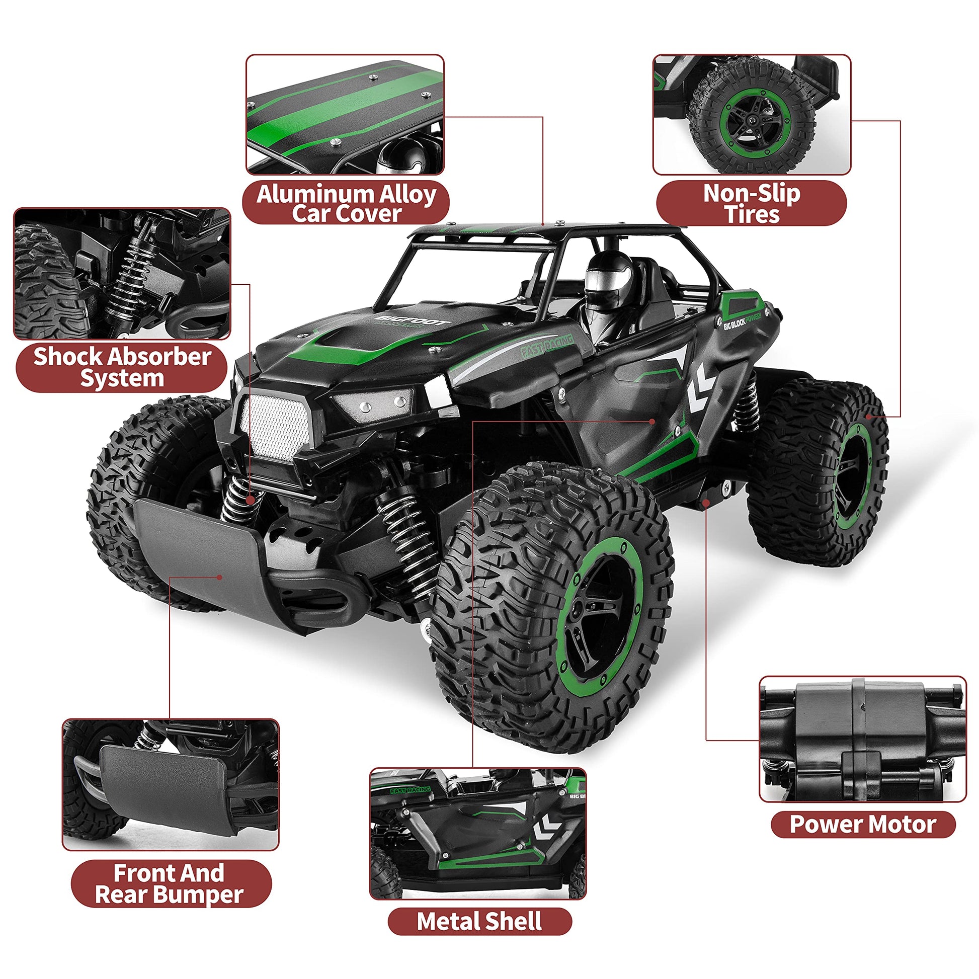 BEZGAR TB142 Remote Control Car - 1:14 RC Cars for Boys Kids and Adults