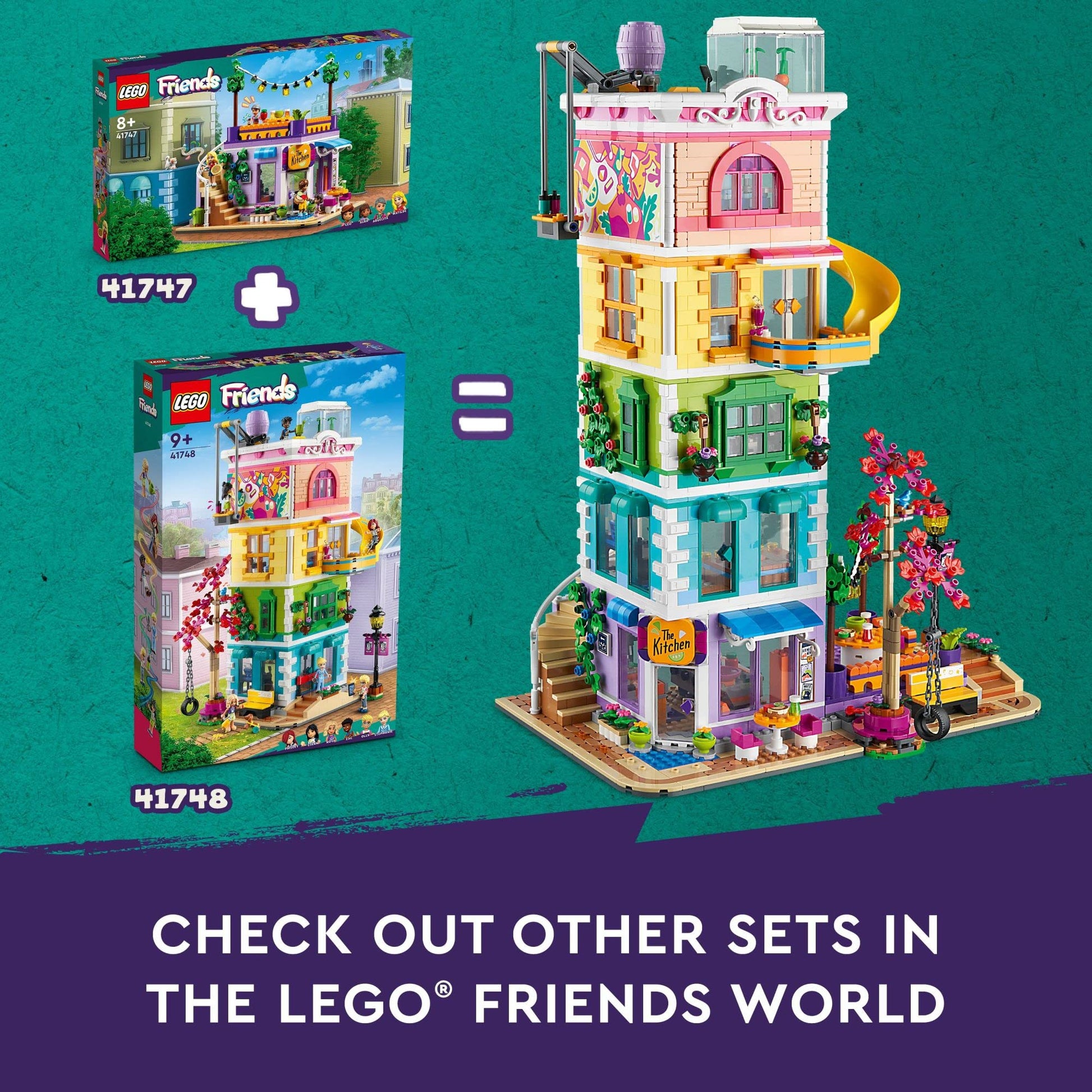 LEGO Friends Heartlake City Community Center 41748 Building Toy Set; Creative Challenge for Ages 9+, Includes 6 Mini-Dolls, a Pet Dog and Lots of