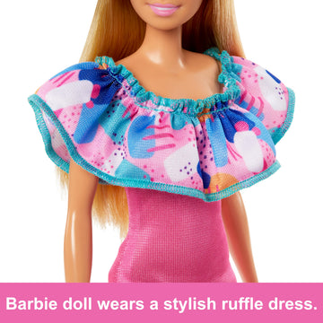 Barbie & Stacie Doll Set with 2 Pet Dogs & Accessories, Dolls with Blonde Hair & Blue Eyes, Summer Clothes