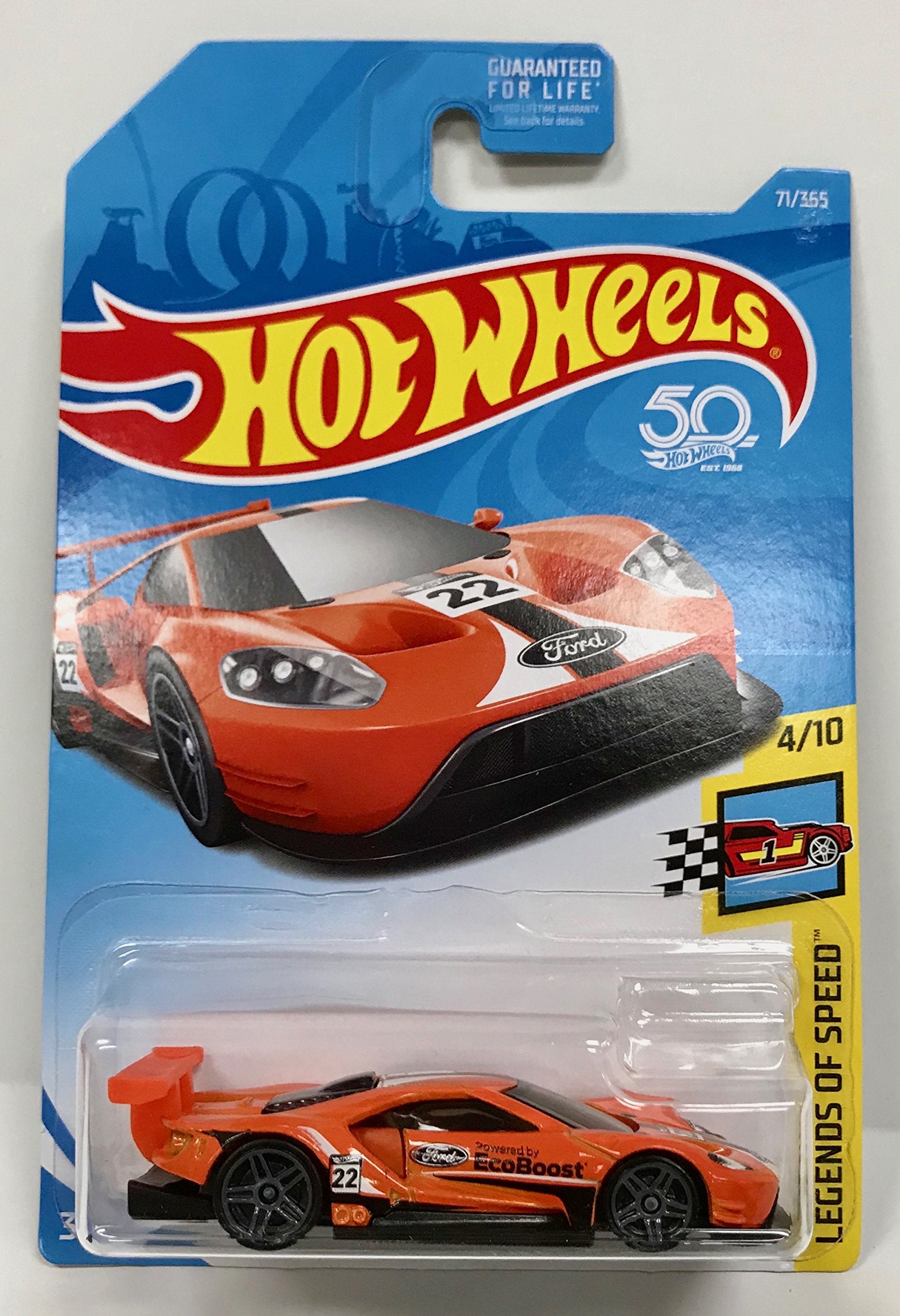 Hot Wheels 2018 50th Anniversary Legends of Speed 2016 Ford GT Race 71/365, Orange