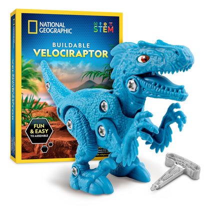 National Geographic Buildable Velociraptor Dinosaur Toy for Kids