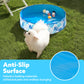 SLOOSH Foldable Dog Kiddie Pool - Portable Hard Plastic Kids Baby Doggie Swimming Pool, Anti-Slip Thick PVC Collapsible Pets Cats Whelping Box Puppy