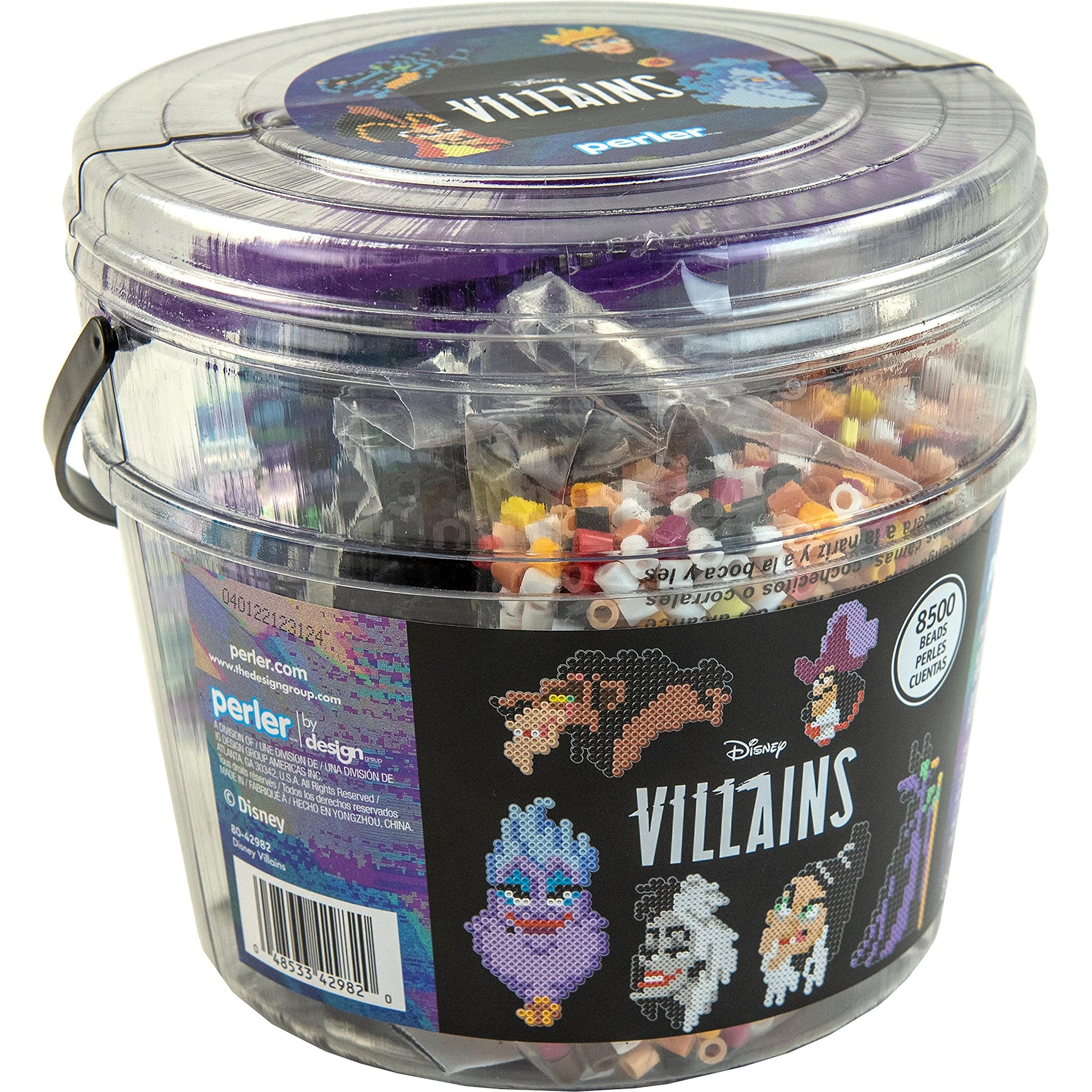 Perler Disney Villain Kid's Craft Bucket, Pattern Sizes Vary, Multicolor 8505