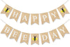 Uniwish Burlap Happy Bee Day Banner Bee Birthday Party Decorations