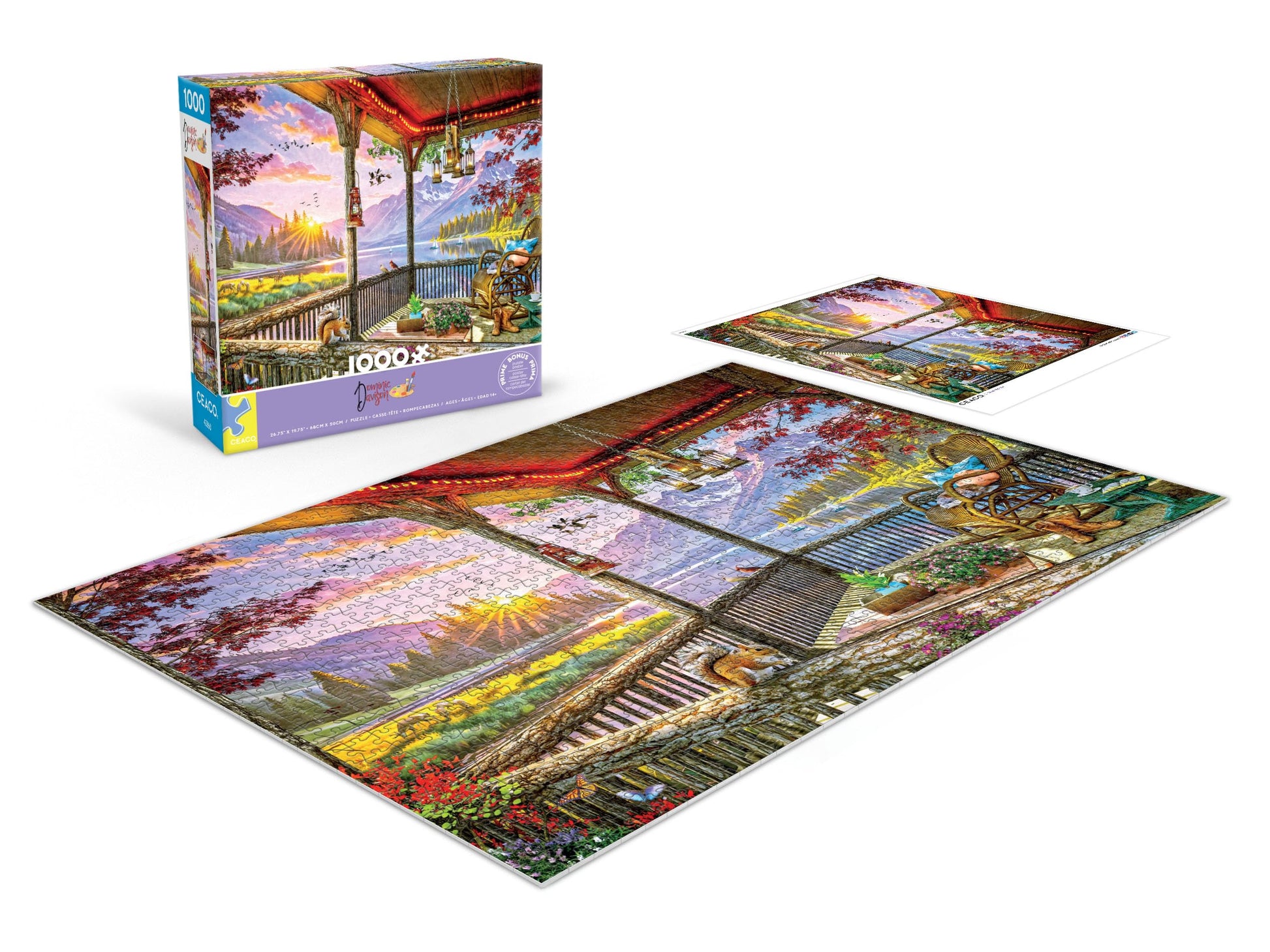 Ceaco - Dominic Davison Mountain Lake Cabin - 1000 Piece Puzzle for Adults