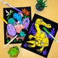 Super Pack of 18 Fuzzy Velvet Coloring Posters (Dinosaurs Edition) - Arts & Crafts for Boys and Girls - Great for After School, Travel, Quiet Time