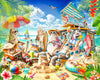 Cats on The Beach Jigsaw Puzzle 1000 Piece by VCC - Cool Cat Puzzles for Adults & Families - Large Interlocking Pieces - 30" x 24"