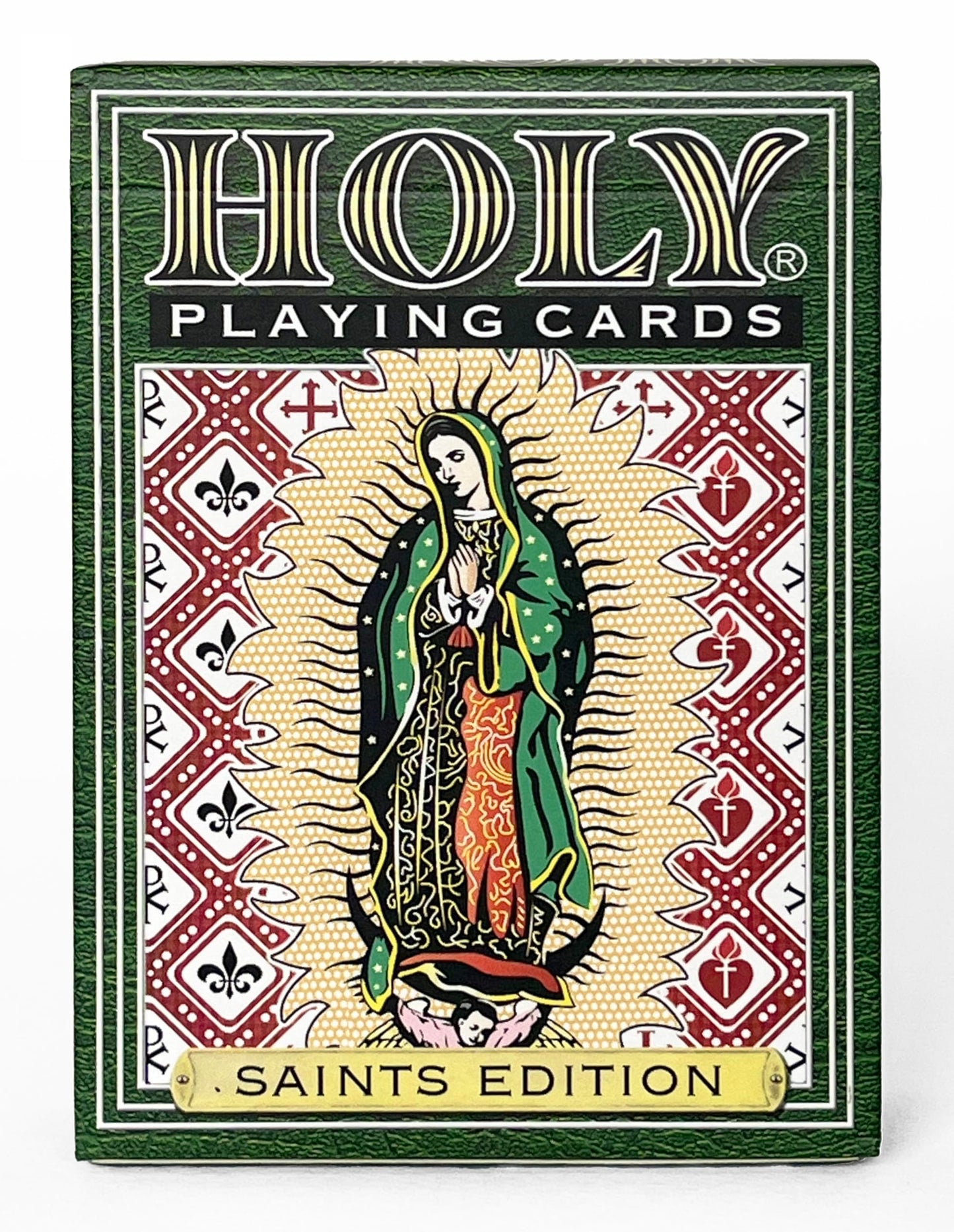 Holy Playing Cards Saints Edition - Catholic Religious Poker Deck with 55 Cards, QR Saint Bios, Holy Spirit Wilds - Faith Family Game & Gift