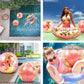 Mozlly Rose Gold Inflatable Beach Balls and Pool Float Tube Bundle - Premium Swim Ring Pool Float and Glitter Beach Ball Set, Fun Pool Floats