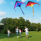 JOYIN Large Delta Kite Red, Green and Purple, Easy to Fly Huge for Kids and Adults with 262.5ft String, Large Delta Beach Kite for Outdoor Games