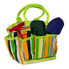 G & F 10012 JustForKids Kids Garden Tools Set with Tote hand rake shovel trowel,Assorted