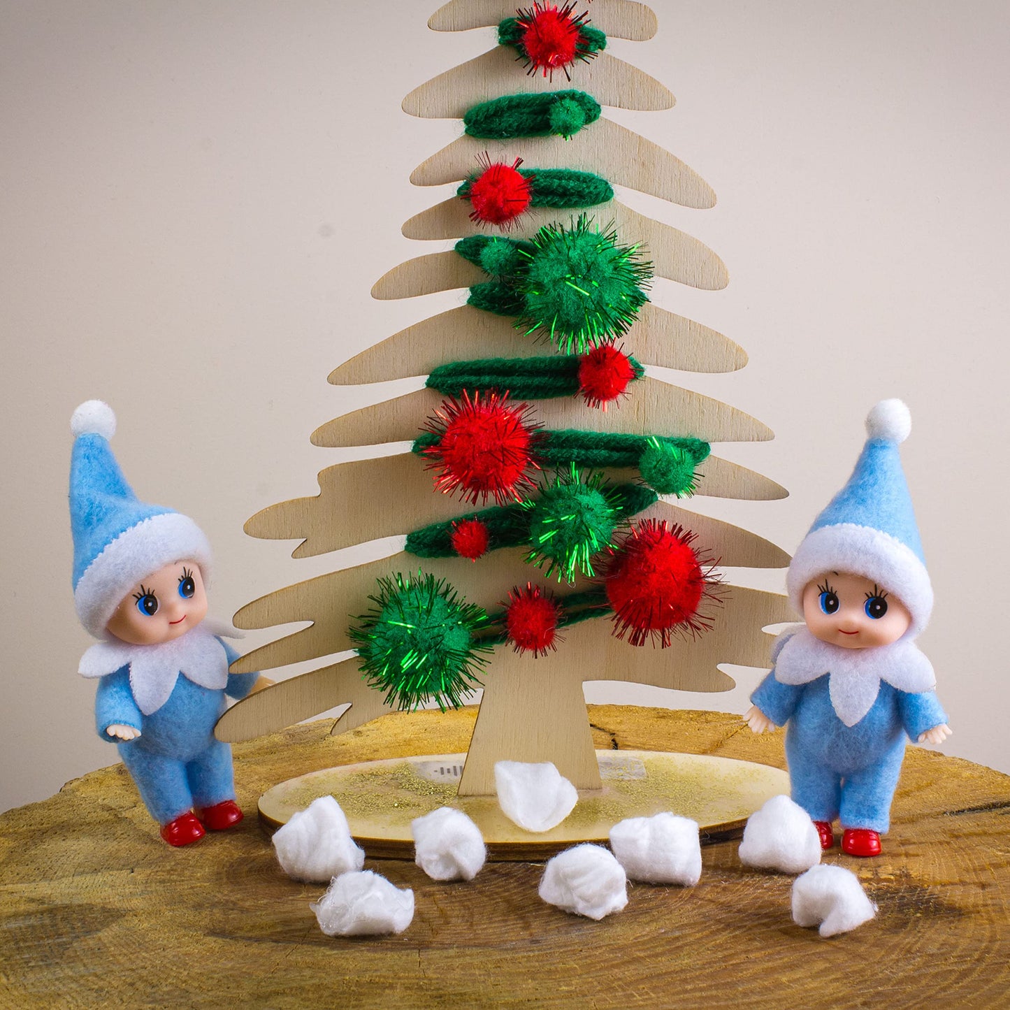 LitoMagic Christmas Baby Elf Doll in Blue Jumpsuit