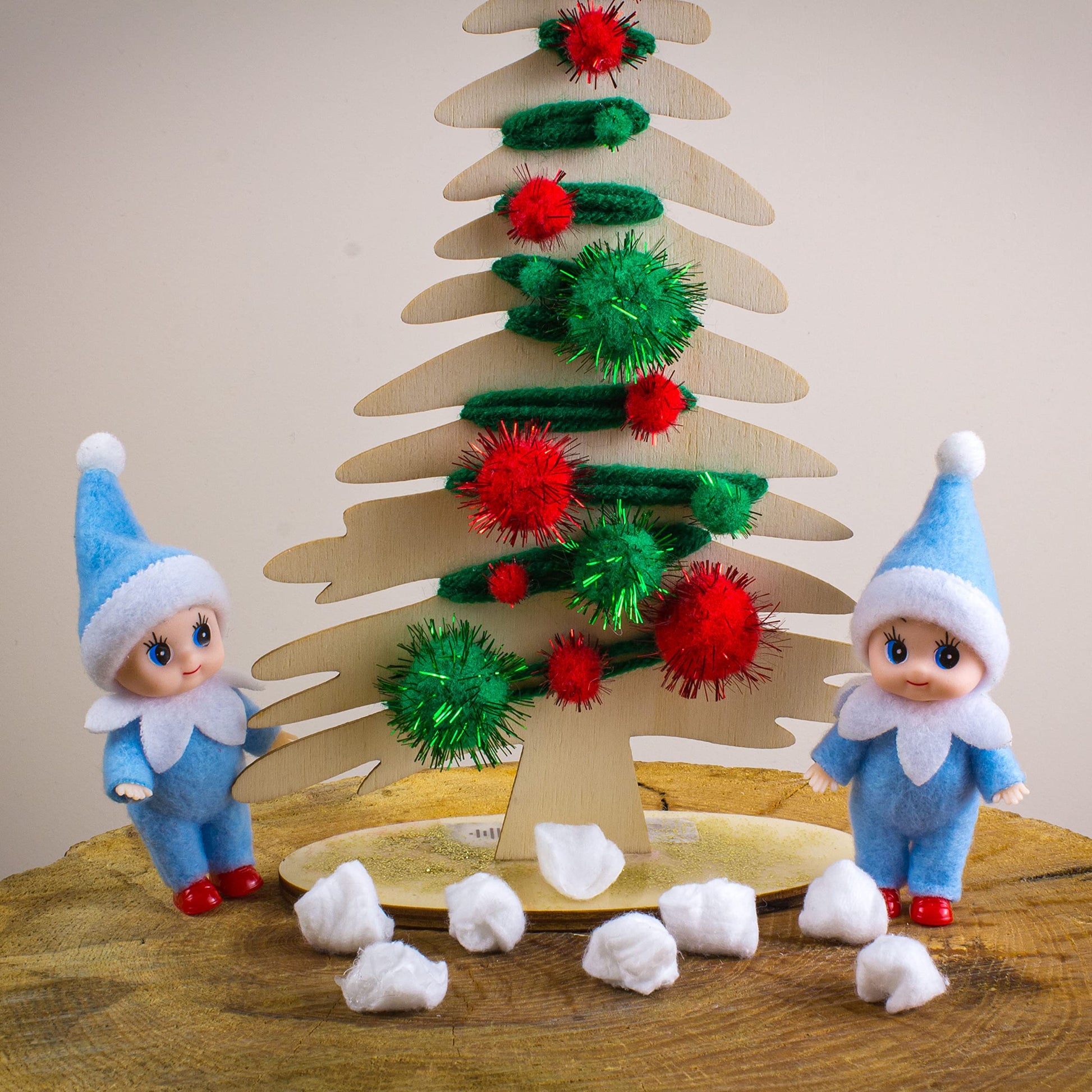 LitoMagic Christmas Baby Elf Doll in Blue Jumpsuit