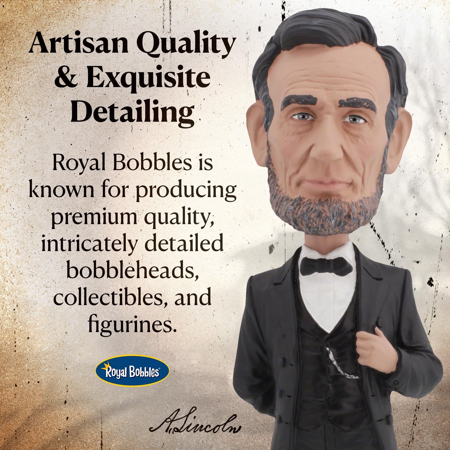 Royal Bobbles Abraham Lincoln, 16th President of the United States - American History Anniversary Collection - 8.3 Inches Tall - Collectible