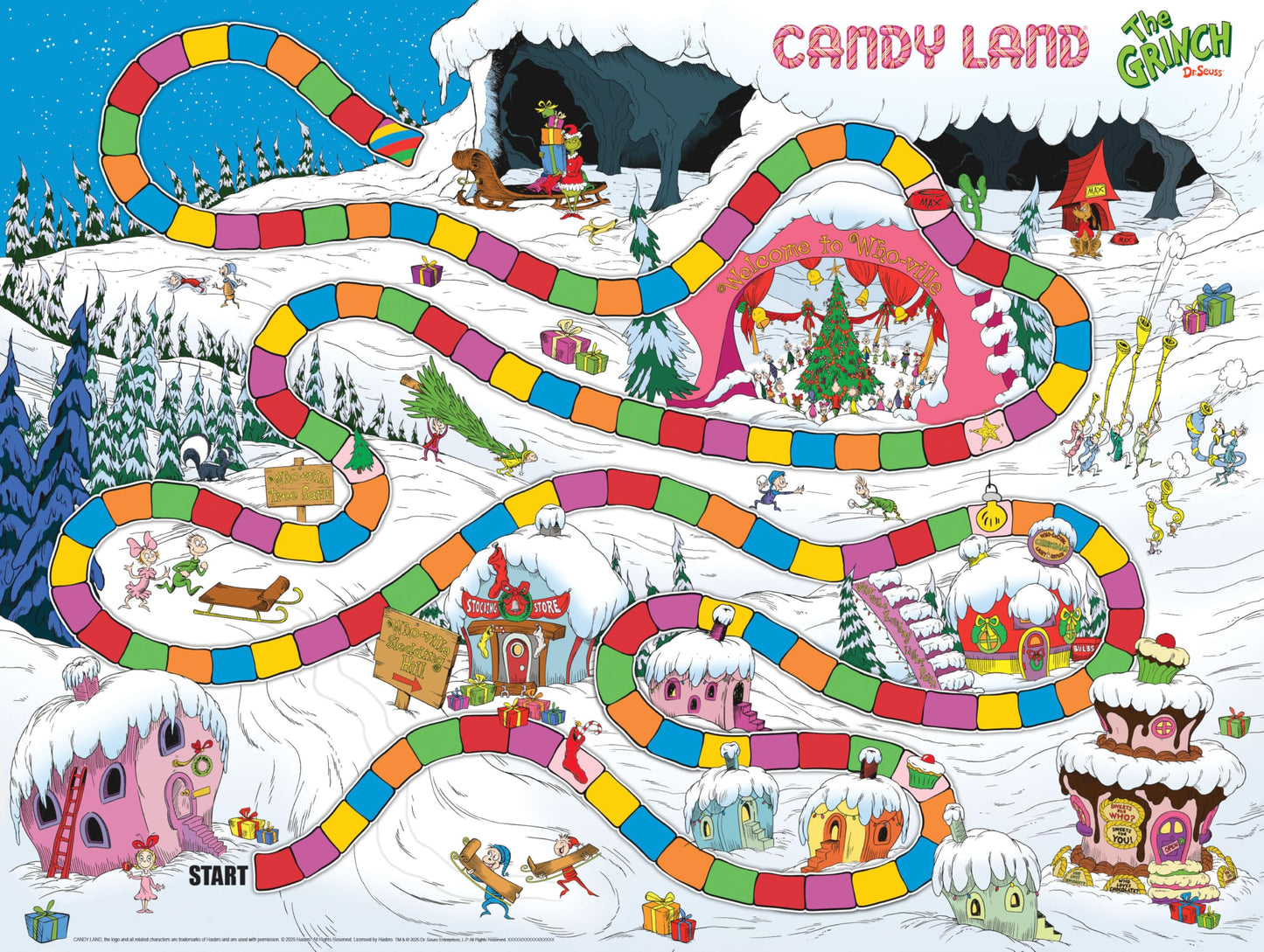 Candy Land: The Grinch Board Game, Play as Who-Ville Characters and Race to Mt. Crumpit, Classic Preschool Game for Kids and Families, Ages 5+, 2-4