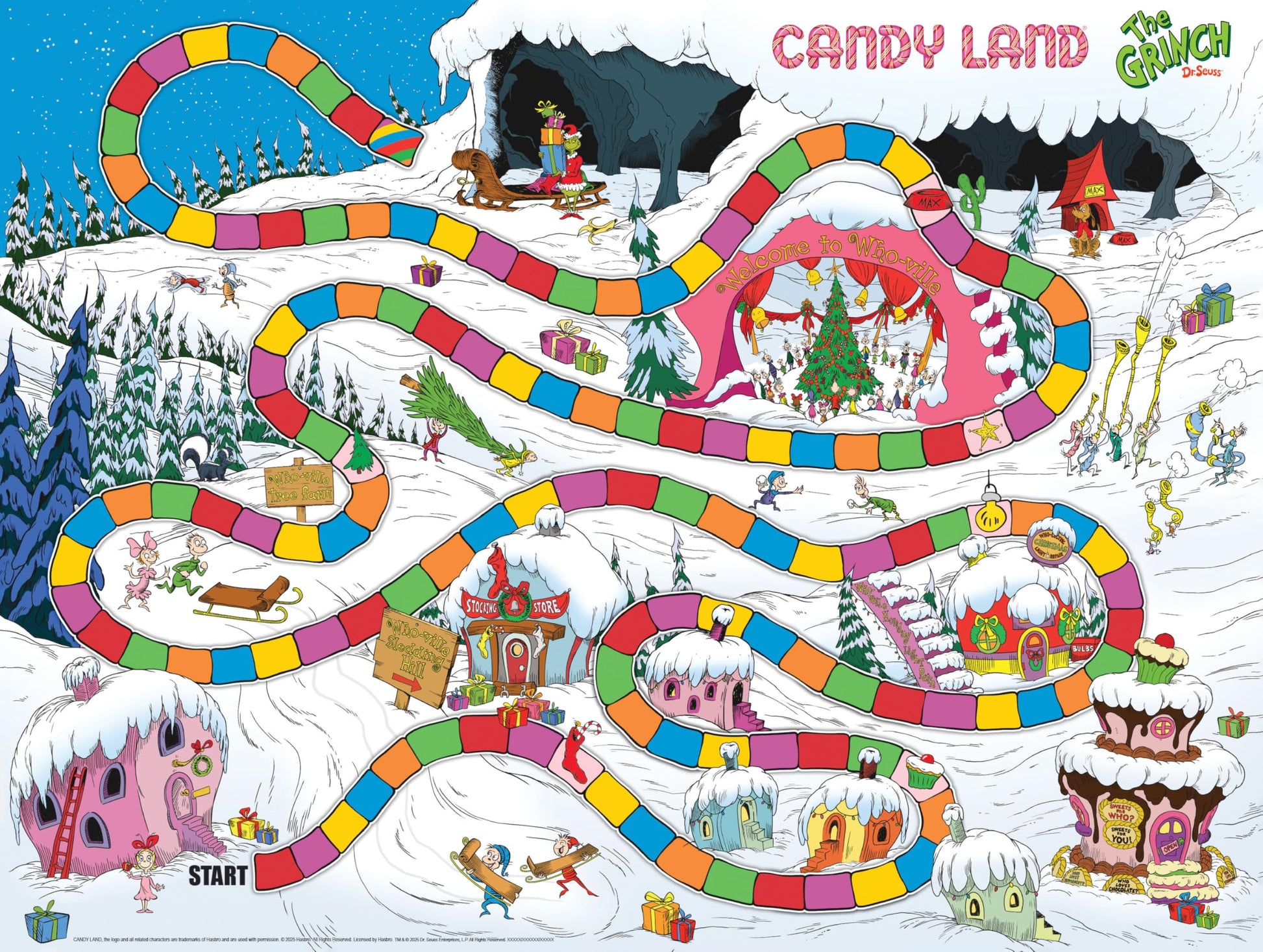 Candy Land: The Grinch Board Game, Play as Who-Ville Characters and Race to Mt. Crumpit, Classic Preschool Game for Kids and Families, Ages 5+, 2-4