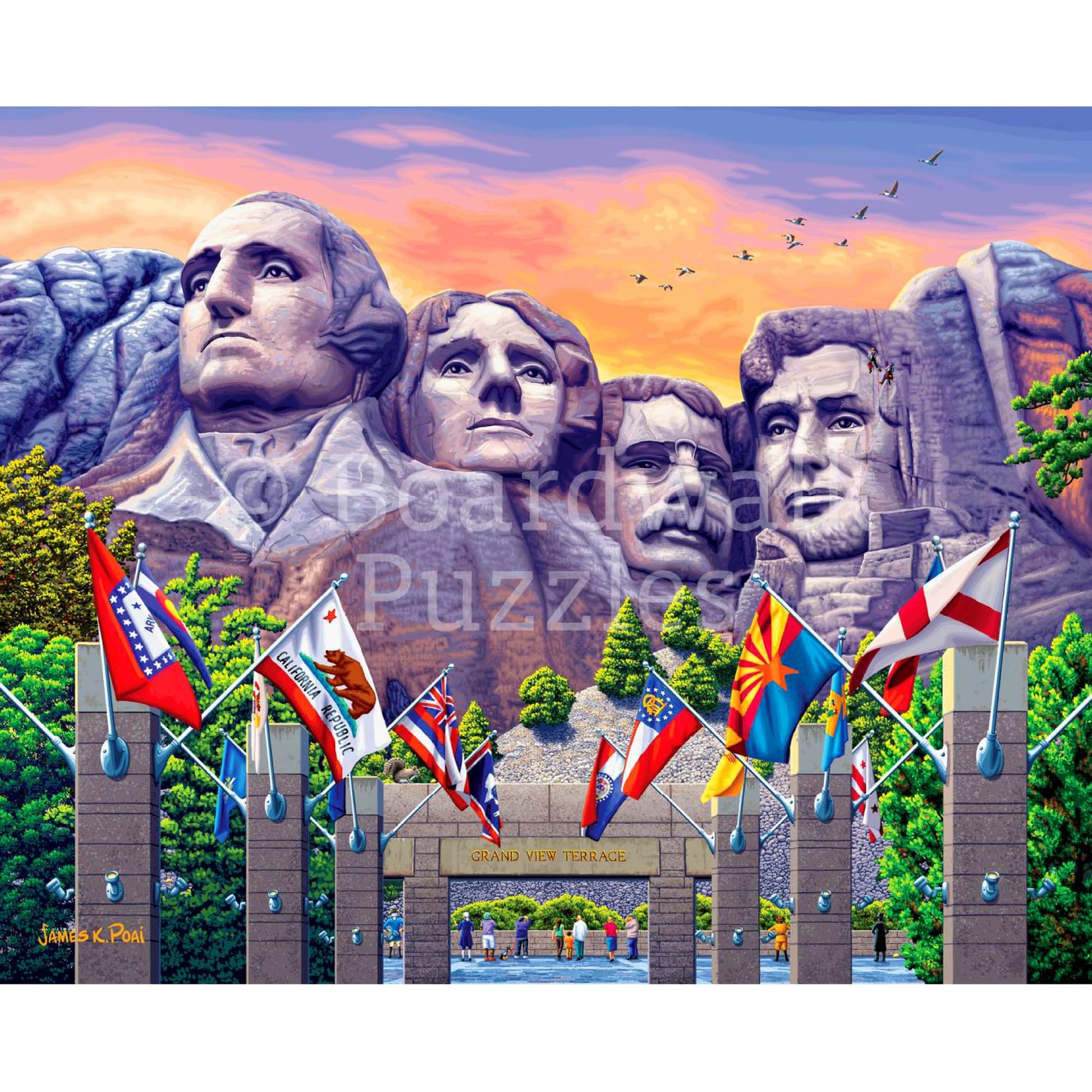Boardwalk Mt. Rushmore 210 Piece Personal Puzzle, Jigsaw Puzzles with Premium Box, South Dakota Gifts for Adults, 6"x8"