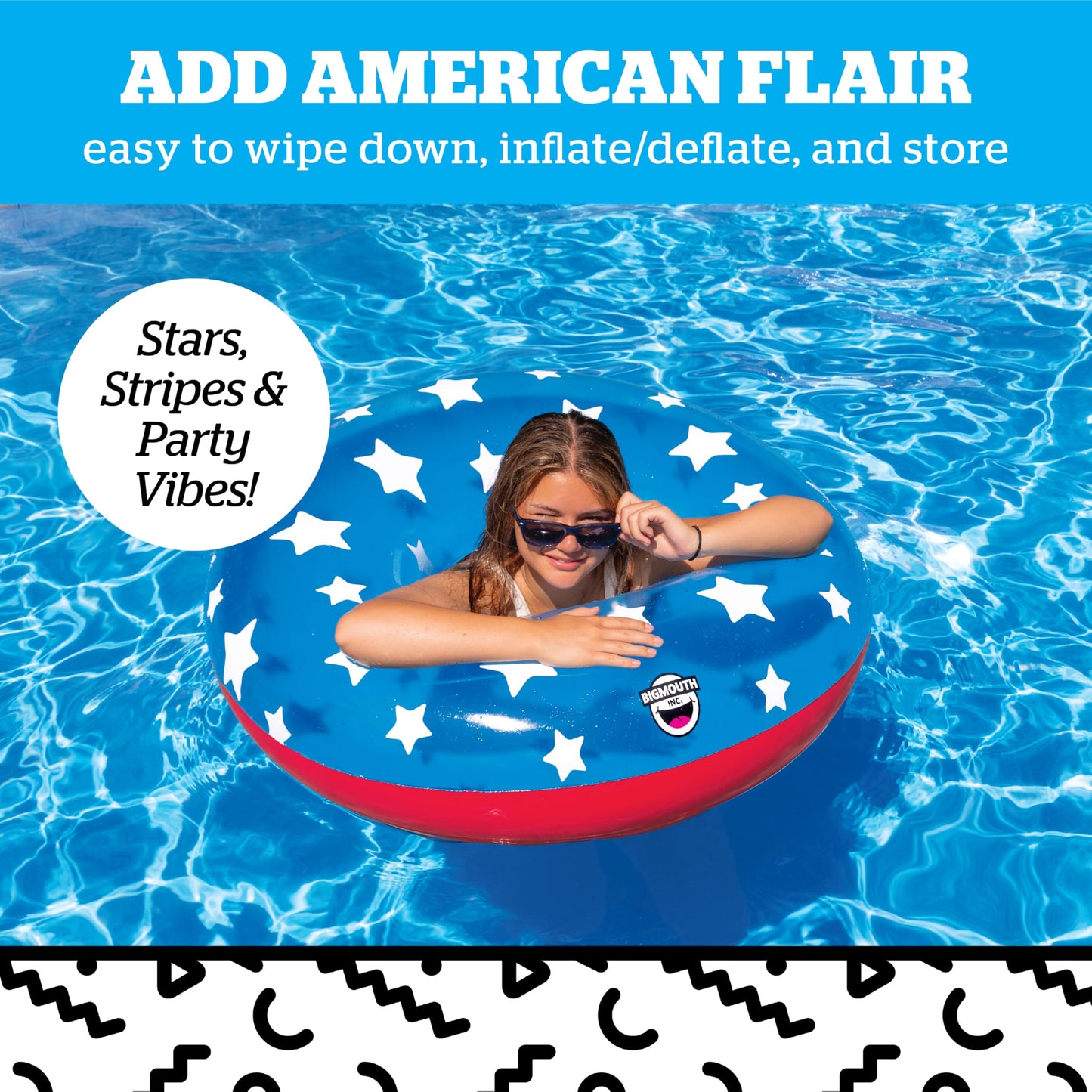 Patriotic Stars Pool Float, Red White and Blue