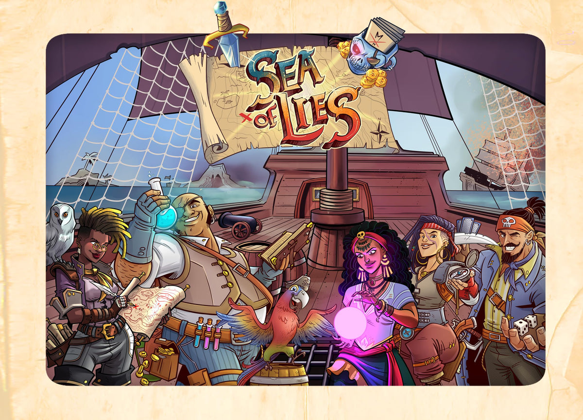 Mind's Vision Sea of Lies | 3-7 Players | Trick Your Opponents to Become The Ship's Captain! Swashbuckling Social Deduction