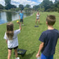 RampShot BOUNCE- Played Outdoors, Indoors, Yard, Beach, Tailgate, Park - Includes 2 Balls, Stickers and Rule Book - Great Family Game