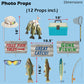 Havercamp Fishing Party Decorations Kit! Includes:1 Lg. Bass Centerpiece, 1 String of Fish Banner, 12 Fun Photo Props, and 1 Plastic Reusable