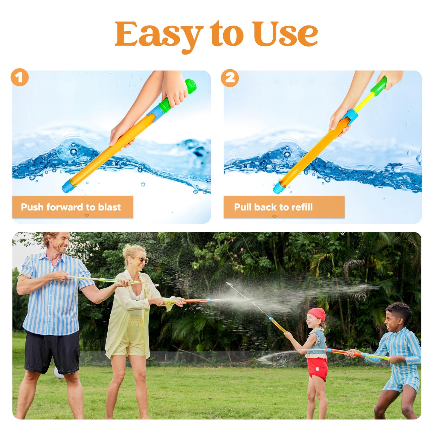 JOYIN 6 Pack Super Blaster Squirt Guns 16.5'' Summer Water Guns Swimming Pool Toys Beach Sand Water Fight Toys Party Favor