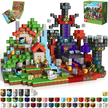 Magnetic Blocks - 500 PCS Magnetic Building Blocks Cubes, Magnet Toys for Kids Age 3+, Toy Building Set for Kids, Magnets Stacking Construction Easter