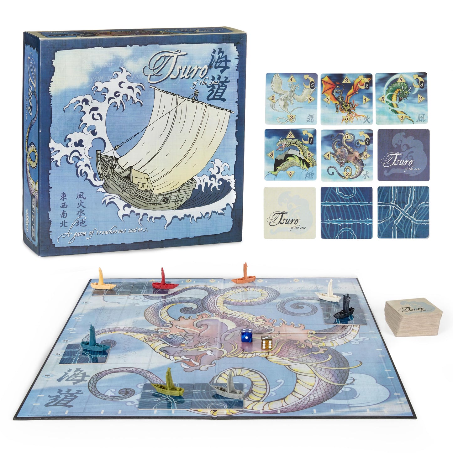 Tsuro of the Seas - Path-Building Strategy Board Game with Sea Monsters | Tile-Laying Adventure for 2-8 Players Ages 8+ | 30-45 Minute Gameplay