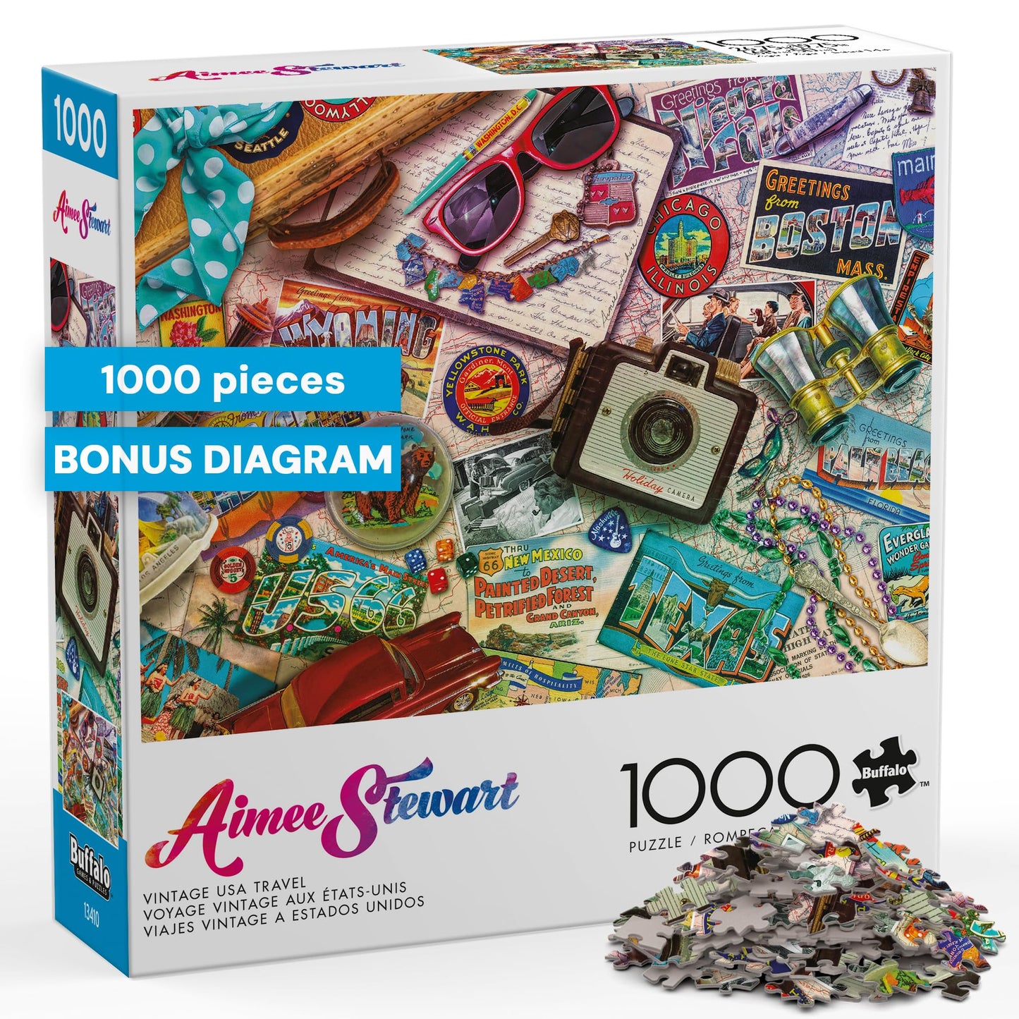 Buffalo Games - Aimee Stewart - Vintage USA - 1000 Piece Puzzle for Adults