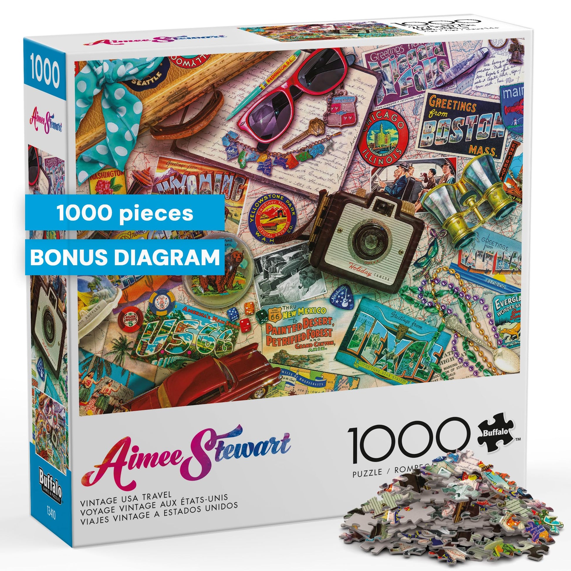 Buffalo Games - Aimee Stewart - Vintage USA - 1000 Piece Puzzle for Adults