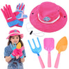 JOYIN 6 PC Kids Gardening Tools, Including Garden Tools Like Gardening Gloves, UV Protection Sun Hat, Shovel, Rake, and Trowel, Kids Backyard Outdoor