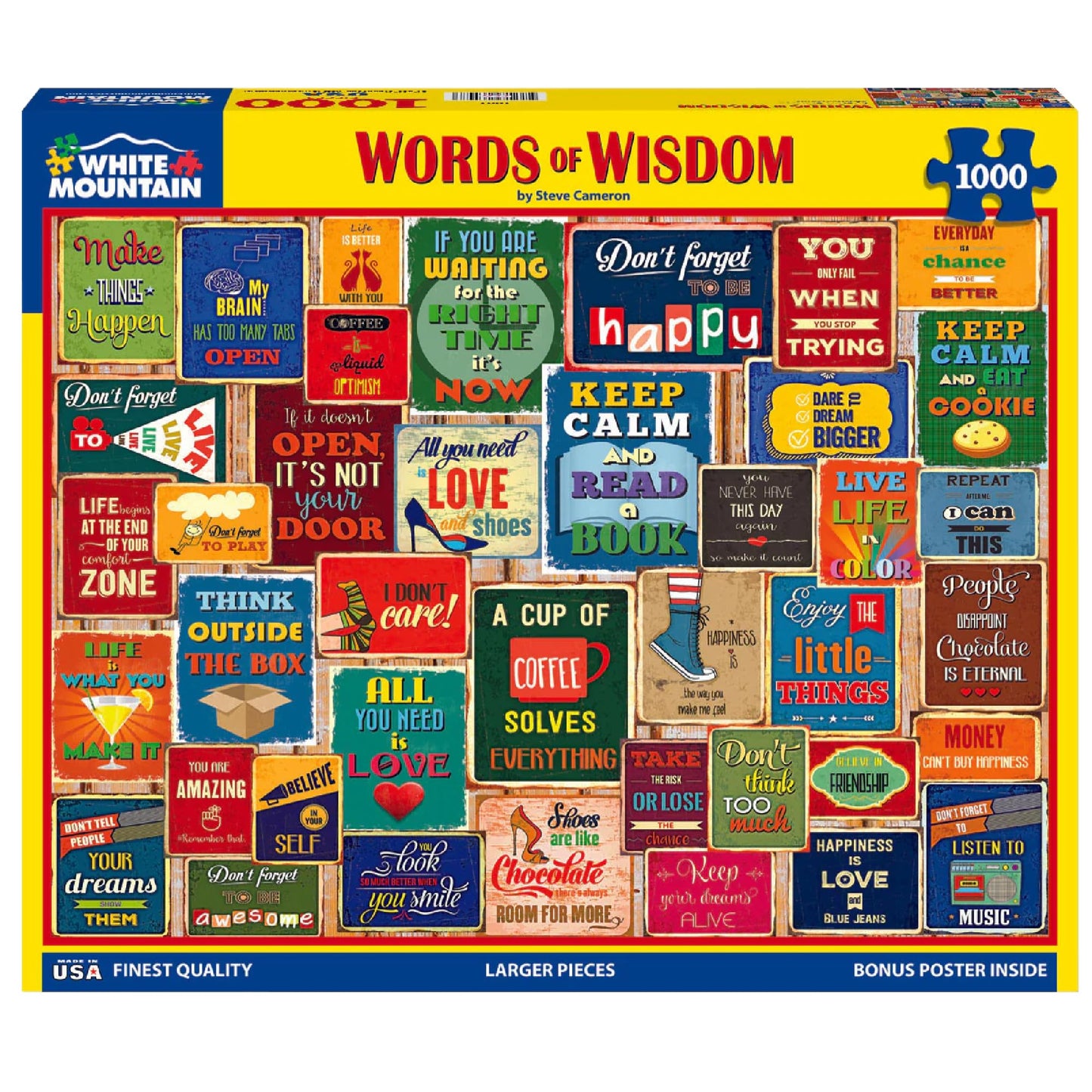 White Mountain 1000 Piece Jigsaw Puzzle, Words of Wisdom