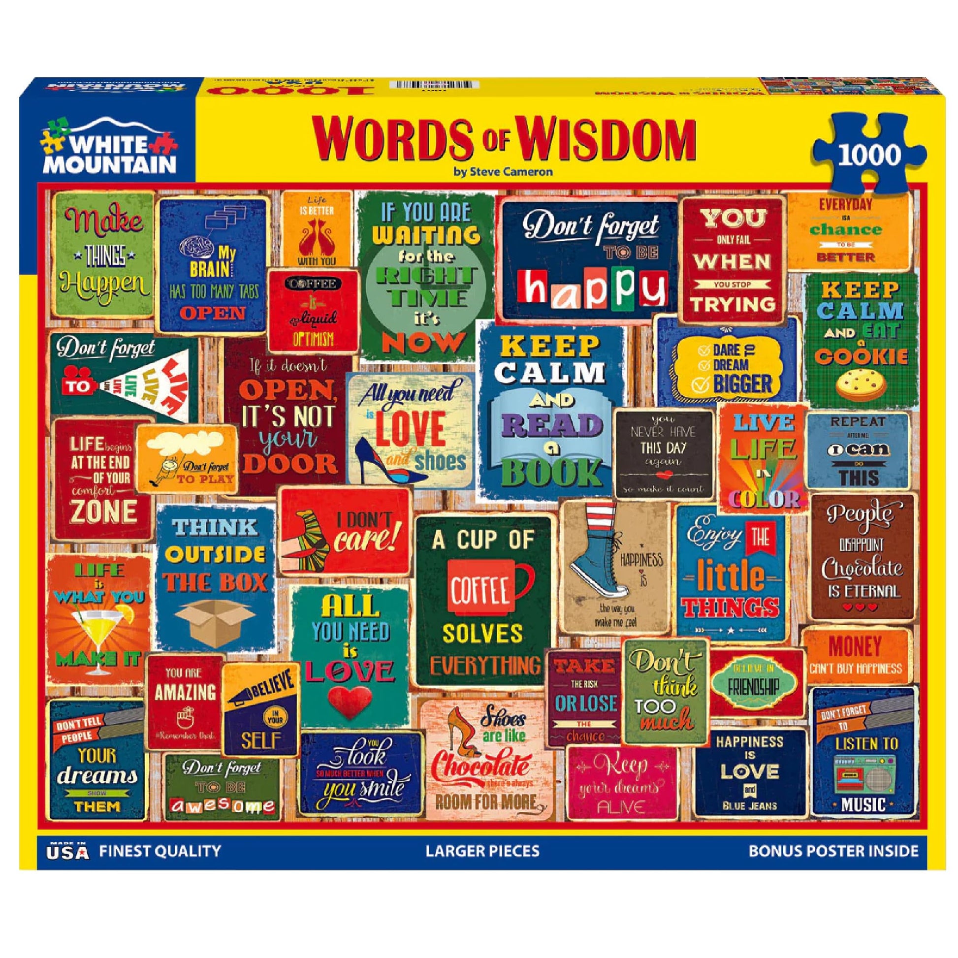 White Mountain 1000 Piece Jigsaw Puzzle, Words of Wisdom