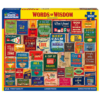 White Mountain 1000 Piece Jigsaw Puzzle, Words of Wisdom