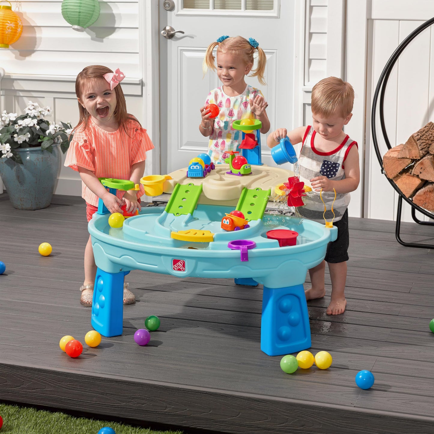 Step2 Ball Buddies Adventure Center Water Table for Kids, Indoor and Outdoor Kids Water Sensory Table Pool, Ages 1.5+ Years Old, 23 Piece Water Toy
