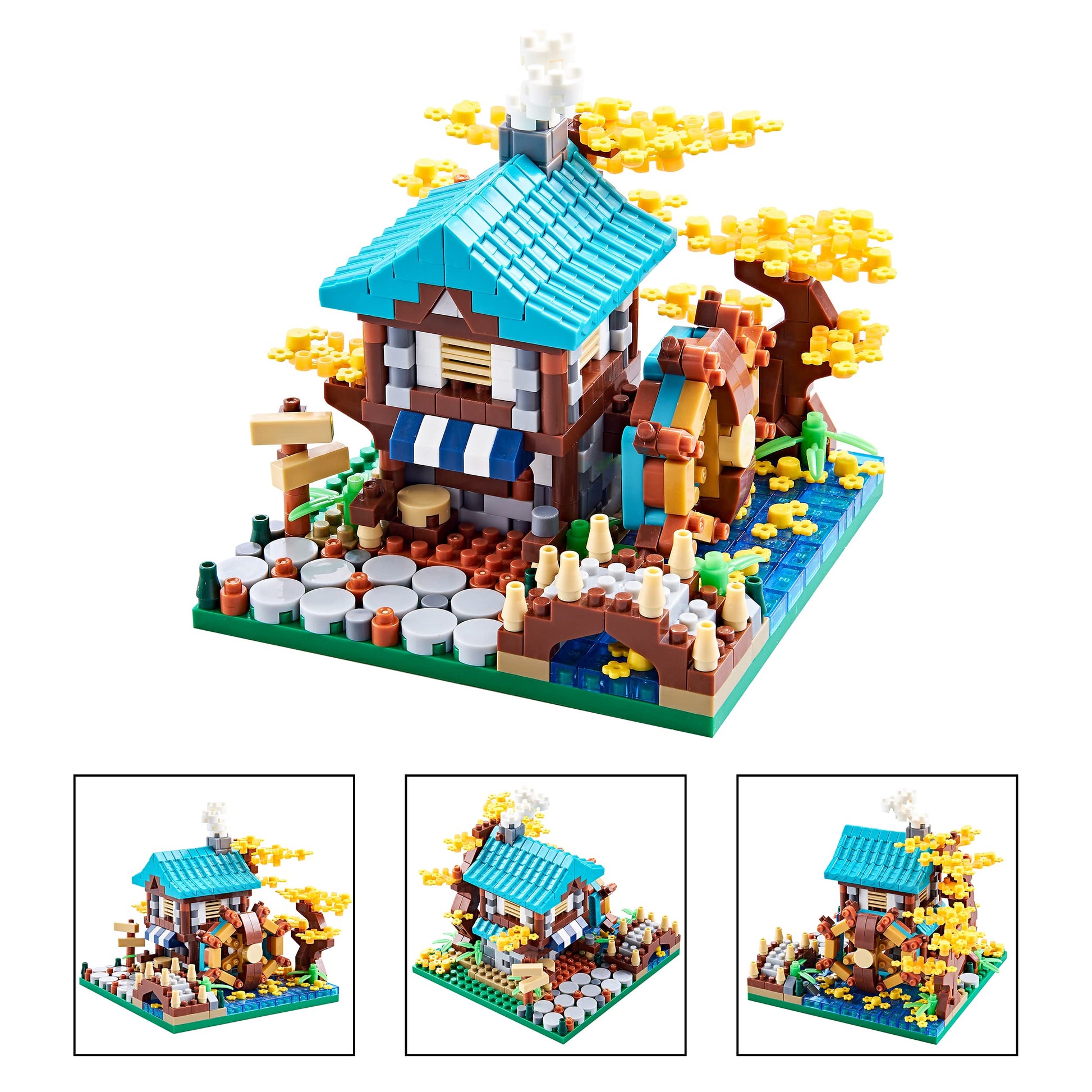 Autumn Architecture Flower Treehouse Micro Blocks Building Sets for Adults Tree and Plants Mini Bricks Modle Kit Creative DIY Gift